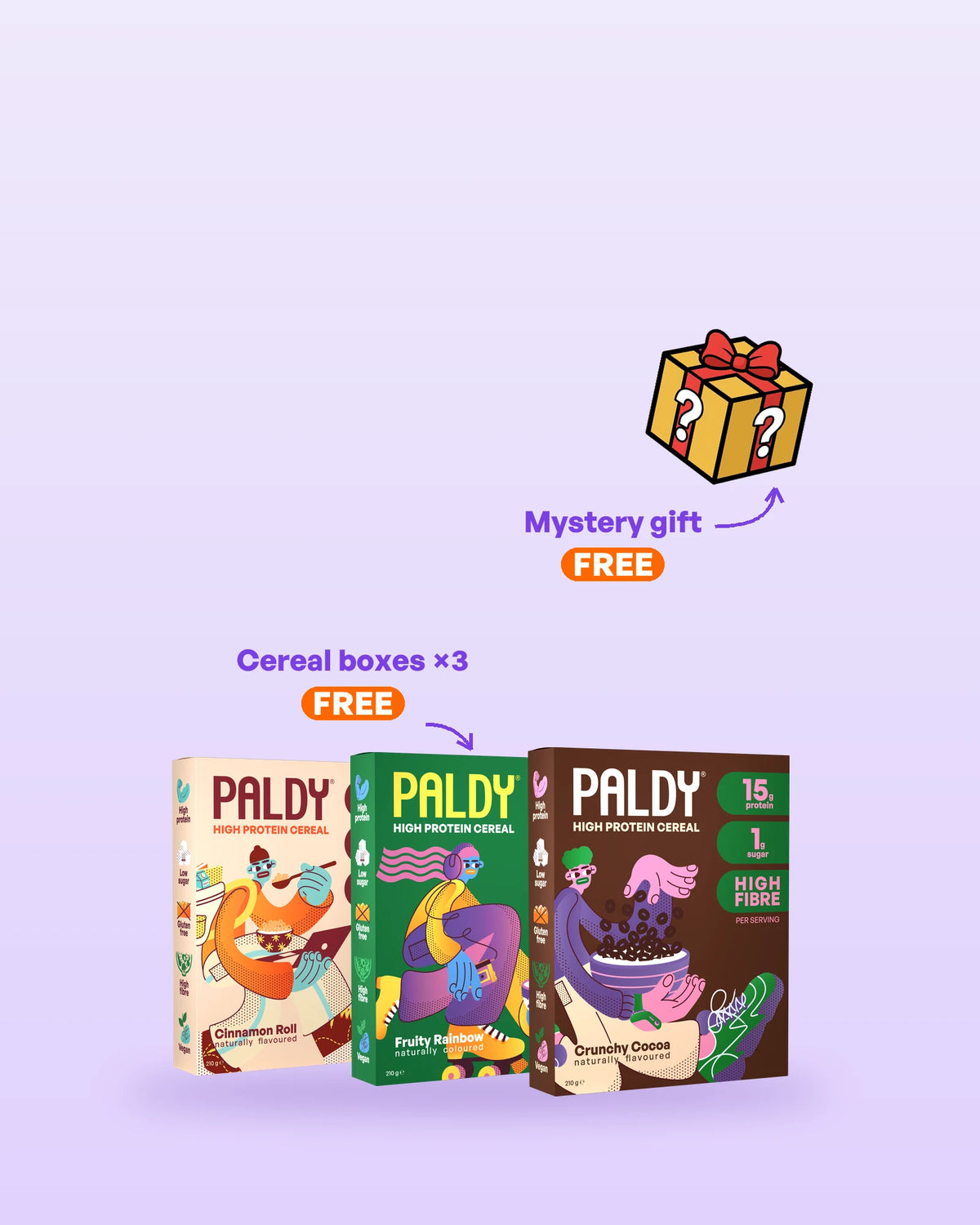 9+3: mystery gift and 3 free cereal boxes