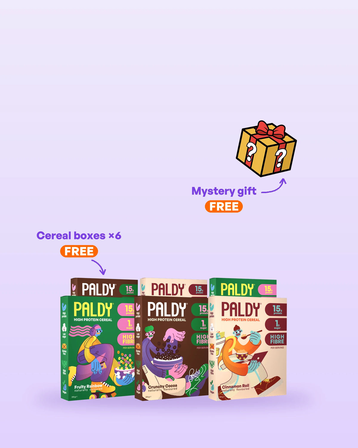 12+6: mystery gift and 6 free cereal boxes