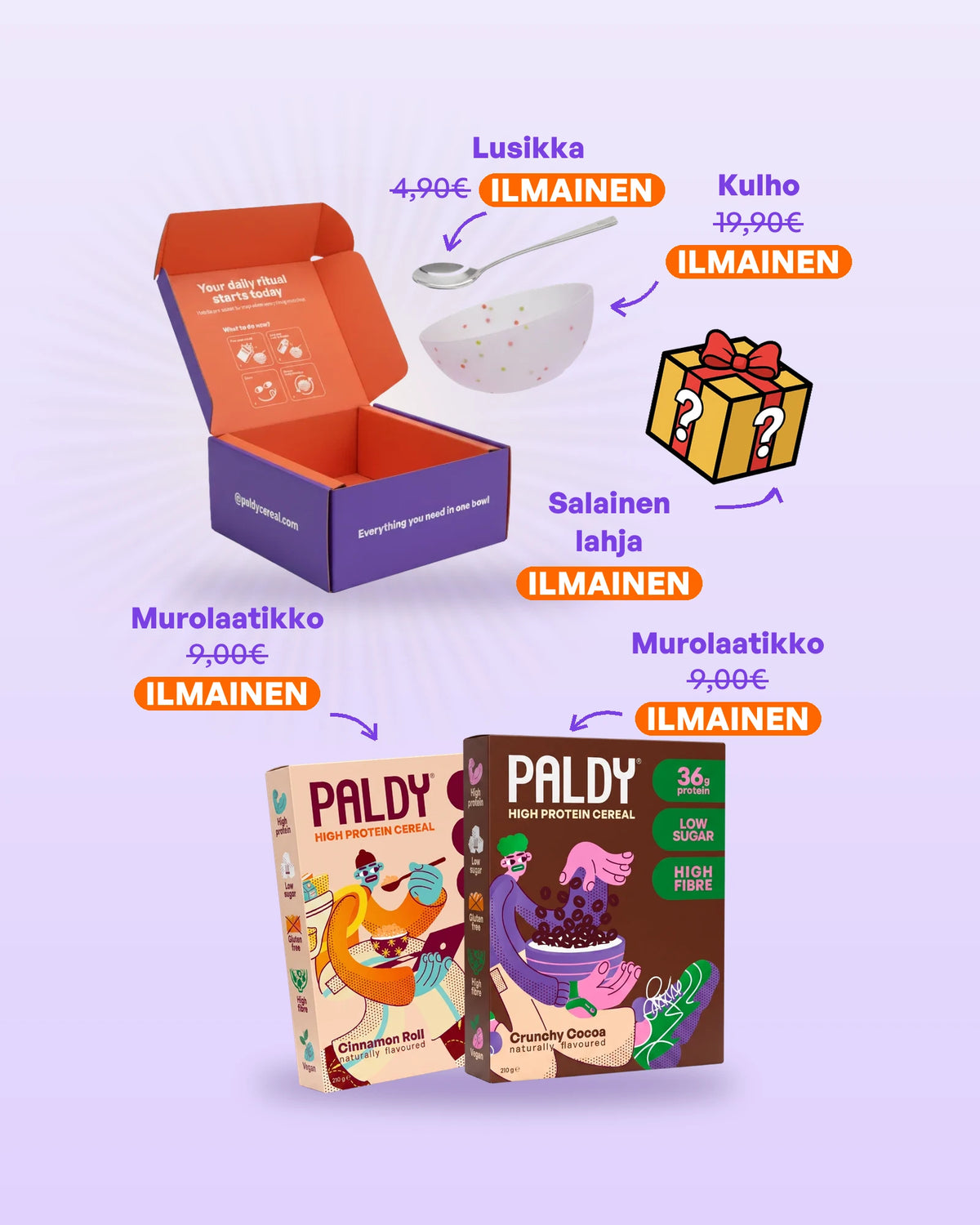 Paldy 8 pack free gifts, subscription (fi)